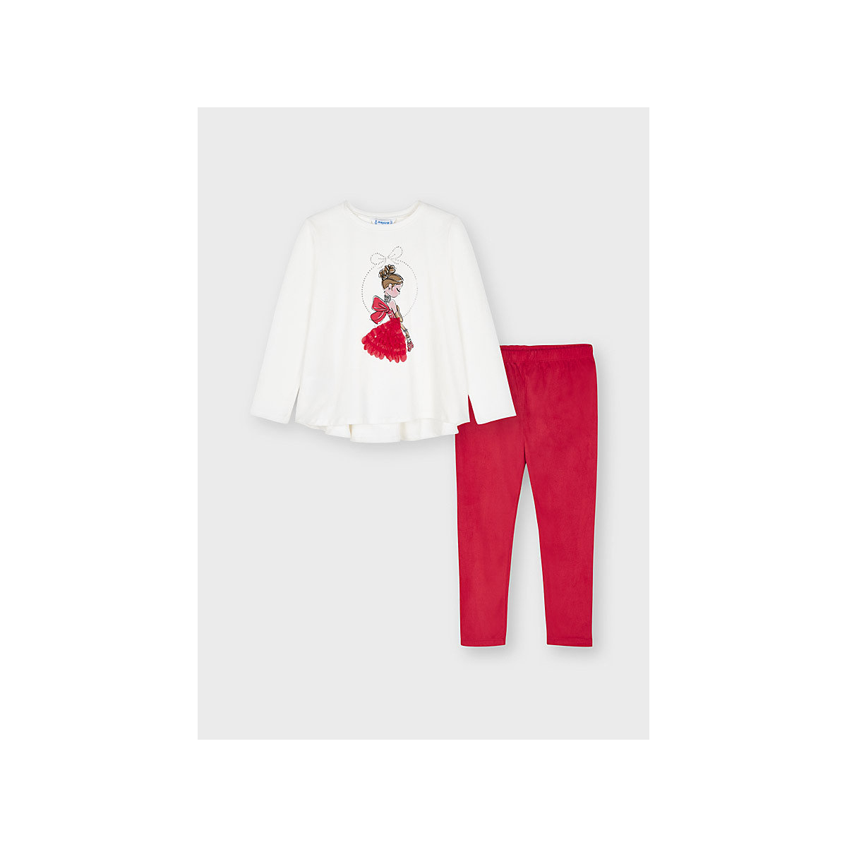 Mayoral Shirt langarm 4740 3/4-Arm-Shirts für Mädchen rot