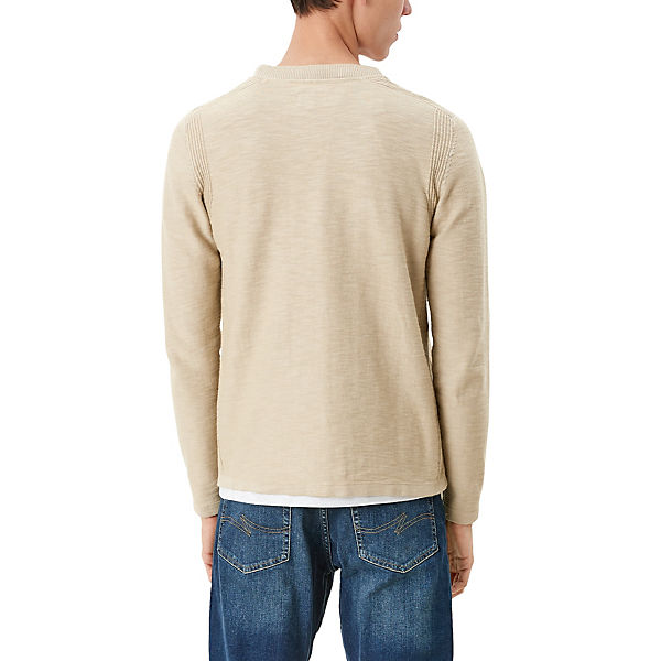 Bekleidung Pullover QS by s.Oliver Pullover mit Inside Out-Effekt Pullover beige