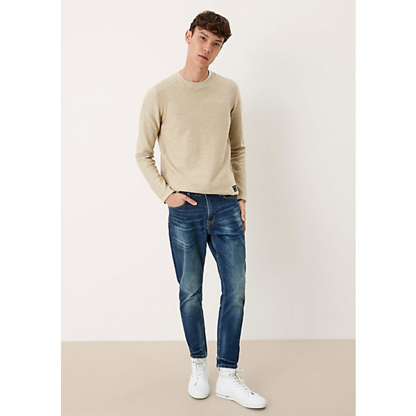 Bekleidung Pullover QS by s.Oliver Pullover mit Inside Out-Effekt Pullover beige Bekleidung Pullover QS by s.Oliver Pullover mit Inside Out-Effekt Pullover beige