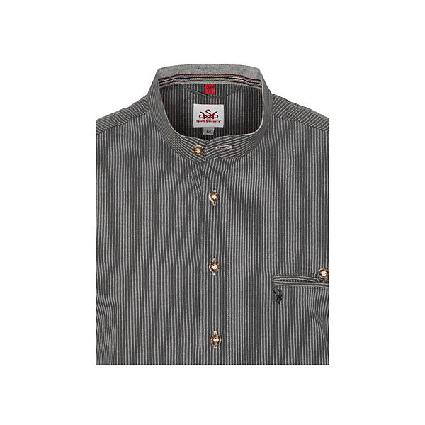 Bekleidung Langarmhemden Spieth&Wensky Trachtenhemd Langarm Norm grau