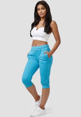 enflame Basic Sweat Shorts 3/4 Capri Hose Kurze Jogginghose türkis