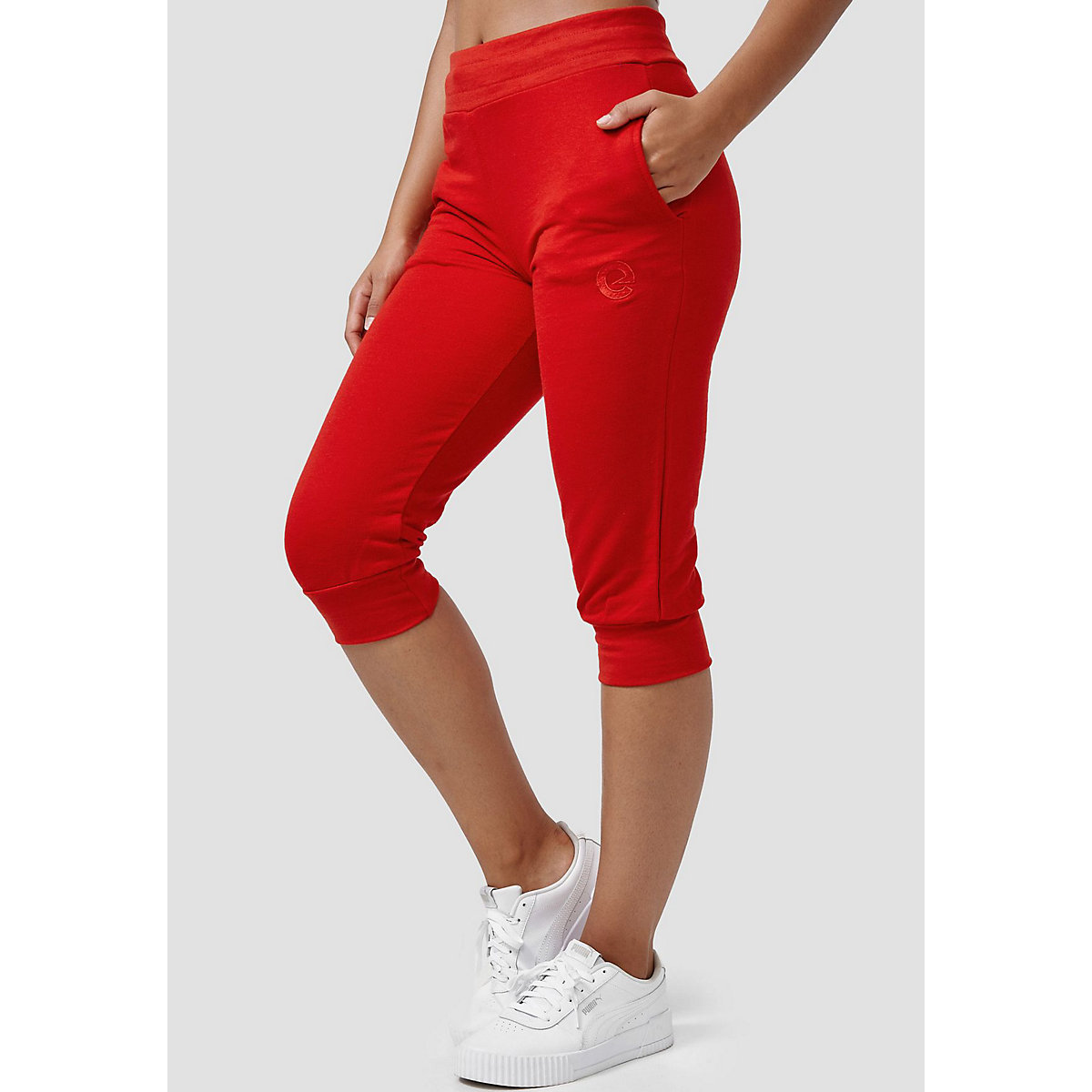 enflame Basic Sweat Shorts 3/4 Capri Hose Kurze Jogginghose rot