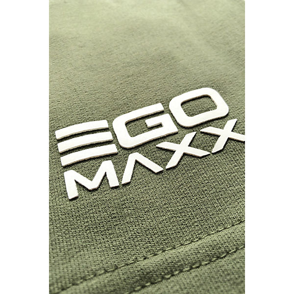 Bekleidung Shorts EGOMAXX Sweat Shorts Kurze Baggy Sport Hose mit Tunnelzug Logo olive Bekleidung Shorts EGOMAXX Sweat Shorts Kurze Baggy Sport Hose mit Tunnelzug Logo olive