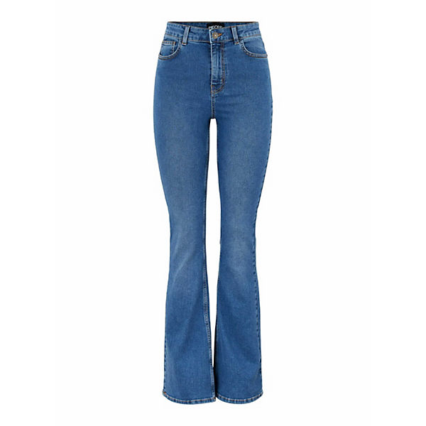 Bekleidung Bootcut Jeans pieces jeans peggy Jeanshosen blue denim