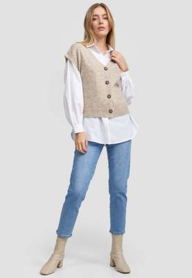 re.draft re.draft Strickpullover Knitted Vest Pullover AdultW gold SE10061