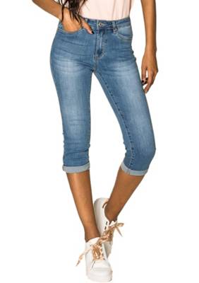 Damen Caprihose Capri Hose Normalsitzend Grün 38 44 