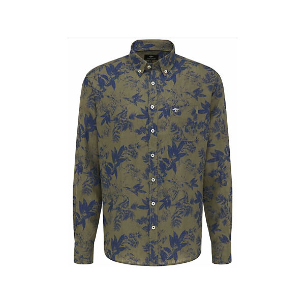 Bekleidung Langarmhemden FYNCH-HATTON® Langarm Freizeithemd oliv