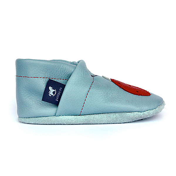Schuhe Geschlossene Hausschuhe Pantau® Lederpuschen / Hausschuhe / Slipper mit Marienkäfer Hausschuhe hellblau