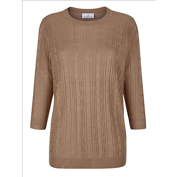 Bekleidung Pullover BASICALLY YOU Pullover mit Stickmuster dunkelgrün Bekleidung Pullover BASICALLY YOU Pullover mit Stickmuster dunkelgrün