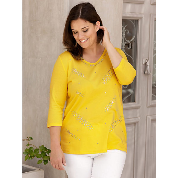 Bekleidung T-Shirts m. collection Shirt mit aufwendiger Plättchendekoration gelb Bekleidung T-Shirts m. collection Shirt mit aufwendiger Plättchendekoration gelb