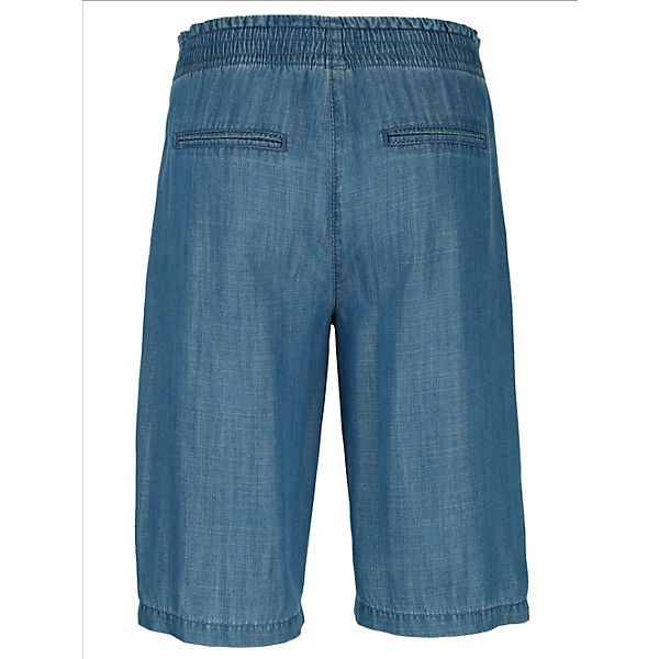 Bekleidung Stoffhosen BASICALLY YOU Bermuda aus Tencel blau Bekleidung Stoffhosen BASICALLY YOU Bermuda aus Tencel blau