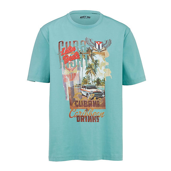 Bekleidung T-Shirts John F. Gee T-Shirt aus reiner Baumwolle mehrfarbig Bekleidung T-Shirts John F. Gee T-Shirt aus reiner Baumwolle mehrfarbig