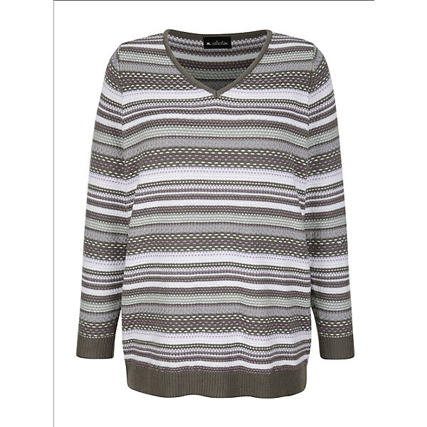 Pullover in modischem Streifendesign Pullover