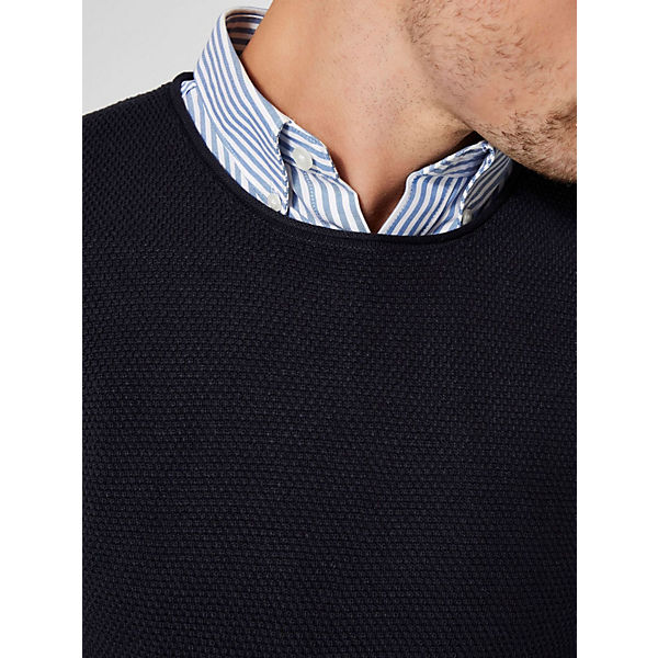 Bekleidung Pullover SELECTED HOMME Einfarbiger Strickpullover Rundhals Long Sleeve Shirt SLHROCKY blau