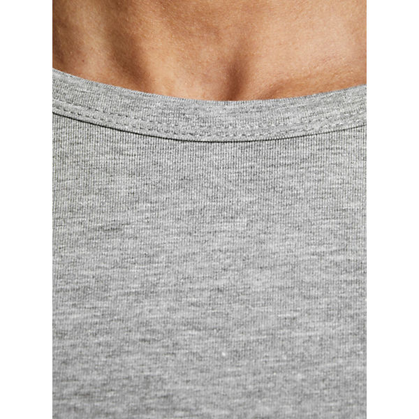 Bekleidung Langarmshirts JACK & JONES Longsleeve Basic Stretch Shirt JJEBASIC Dünner Pullover grau Bekleidung Langarmshirts JACK & JONES Longsleeve Basic Stretch Shirt JJEBASIC Dünner Pullover grau
