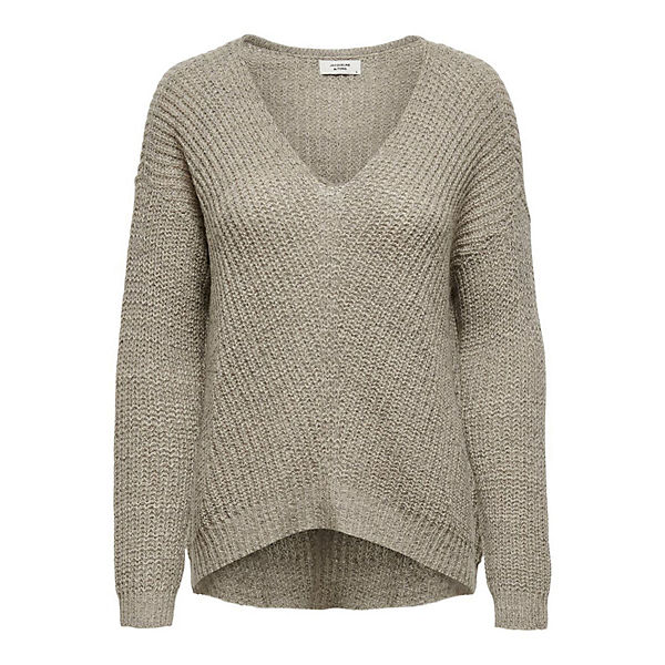 Bekleidung Pullover Jacqueline de Yong Strickpullover Pullover Strick Knitted Sweater beige