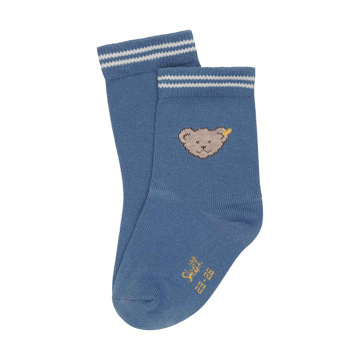 Steiff Socken Basic aus Baumwollstrick mit Bündchen Haussocken blau