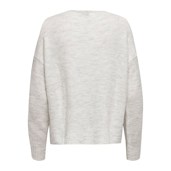 Bekleidung Pullover Jacqueline de Yong Fein Strickpullover Pullover V-Neck JDYELANORA Longsleeve Sweater weiß