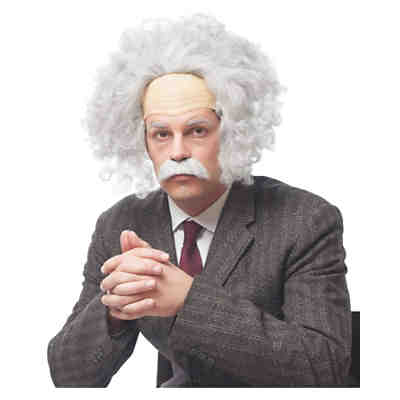 Graue Einstein Perücke als Genie Kostüm Zubehör für Fasching Perücken