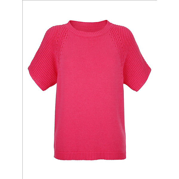 Bekleidung Pullover Amy Vermont Pullover mit leichtem Stehkragen aus Rippe pink
