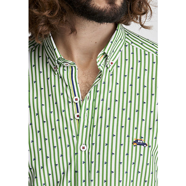 Bekleidung Langarmhemden The surfcar® Streifenhemd ROMA grün