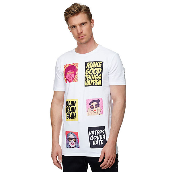 Bekleidung T-Shirts UNI PLAY Rundhals T-Shirt Modern Comic Pop Art Meme Fan Shirt weiß