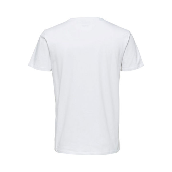 Bekleidung T-Shirts SELECTED HOMME Einfarbiges T-Shirt Rundhals Basic Shirt SLHNEWPIMA weiß