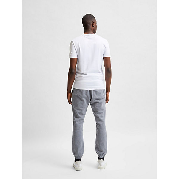 Bekleidung T-Shirts SELECTED HOMME Einfarbiges T-Shirt Rundhals Basic Shirt SLHNEWPIMA weiß Bekleidung T-Shirts SELECTED HOMME Einfarbiges T-Shirt Rundhals Basic Shirt SLHNEWPIMA weiß