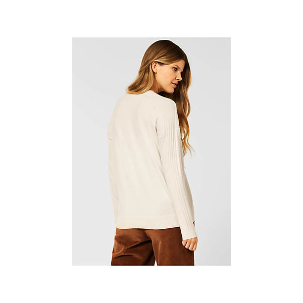 Bekleidung Pullover CECIL V-Kragen Pullover weiß