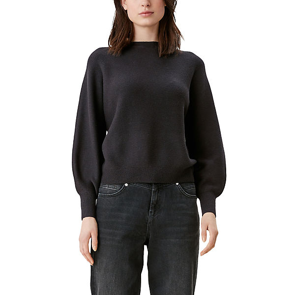Bekleidung Pullover s.Oliver Strickpullover aus Viskosemix Pullover schwarz