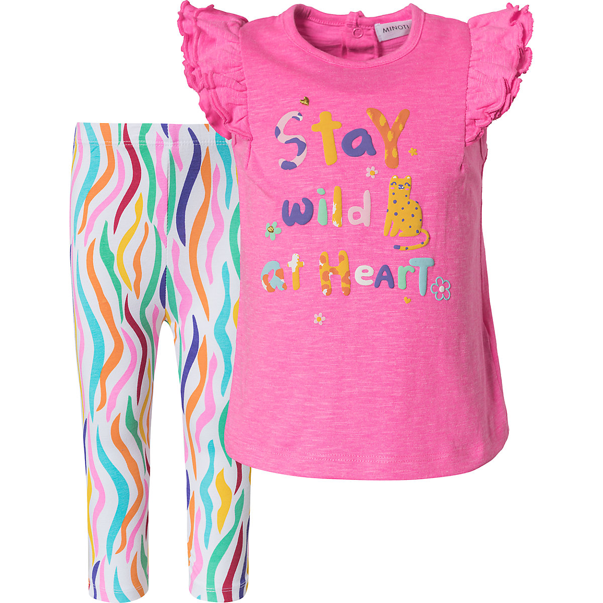 MINOTI Baby Set T-Shirt + Leggings SLUB FRILL T für Mädchen gold