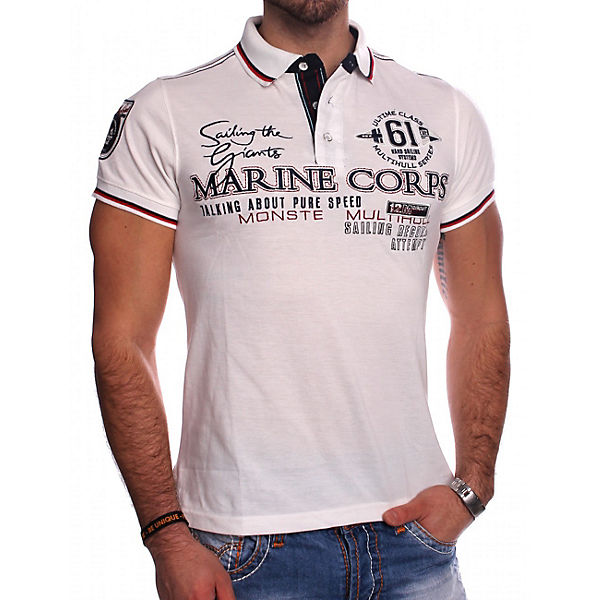 Bekleidung Poloshirts ARIZONAS Polo Shirt Hemd Stickerei weiß