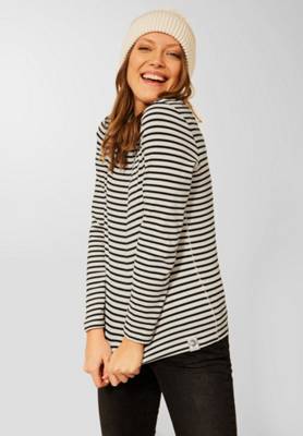CECIL Shirt mit Streifen Muster creme