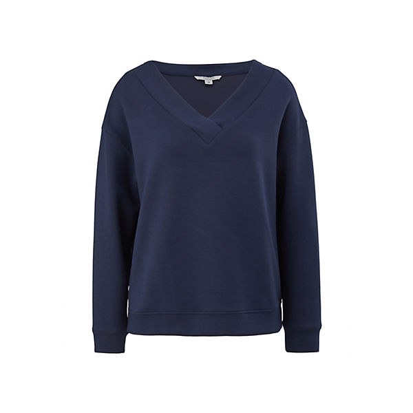 Bekleidung Sweatshirts comma casual identity Softer Sweater mit Tape Sweatshirts blau