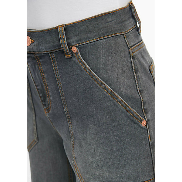 Bekleidung Straight Jeans Peter Hahn 7/8-Jeans cotton Jeanshosen grey denim