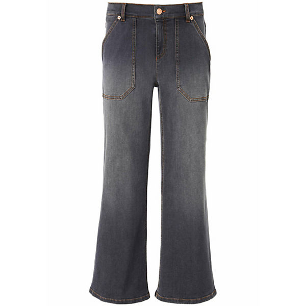 Bekleidung Straight Jeans Peter Hahn 7/8-Jeans cotton Jeanshosen grey denim
