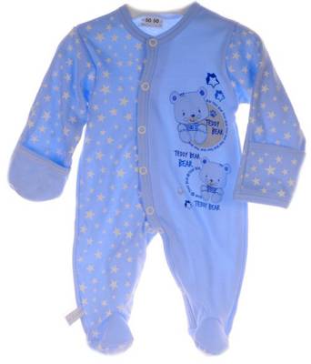 La Bortini Baby Strampler Overall mit Kratzschutz Strampler für Jungen blau