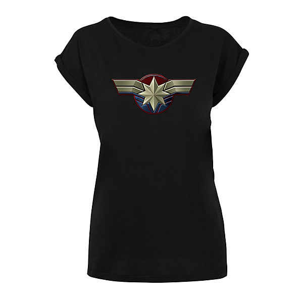 Bekleidung T-Shirts F4NT4STIC Captain Marvel Chest Emblem T-Shirts schwarz