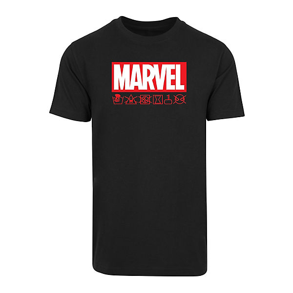 Marvel Logo Waschsymbole - Premium Superhelden Iron Man Captain America Hulk Thor Loki Punisher Spider-Man Venom Fan Merch T-Shirts