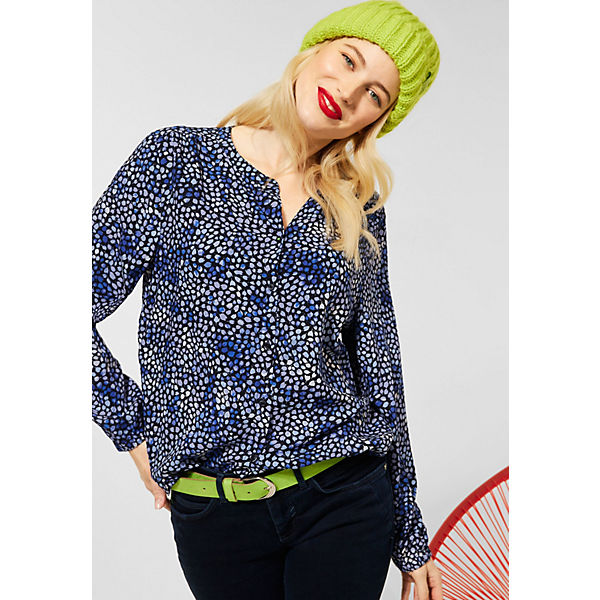 Bekleidung Langarmblusen Street One Printbluse mit Stehkragen Langarmblusen dunkelblau Bekleidung Langarmblusen Street One Printbluse mit Stehkragen Langarmblusen dunkelblau