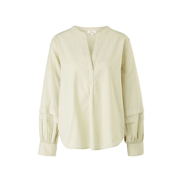 Bekleidung Langarmblusen s.Oliver Bluse mit Tunika-Ausschnitt Langarmblusen grün Bekleidung Langarmblusen s.Oliver Bluse mit Tunika-Ausschnitt Langarmblusen grün