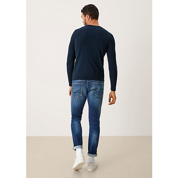 Bekleidung Pullover s.Oliver Strickpullover aus Baumwolle Pullover blau