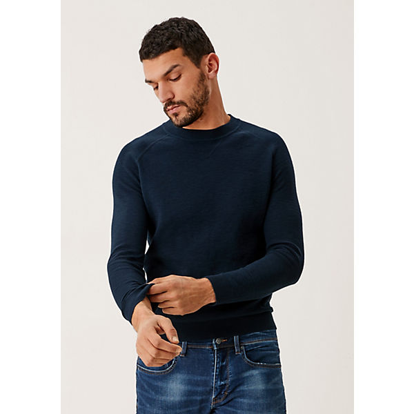 Bekleidung Pullover s.Oliver Strickpullover aus Baumwolle Pullover blau