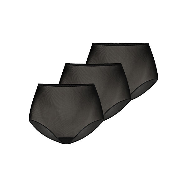 Bekleidung Slips, Panties & Strings Teyli® 3er Pack: Taillenslip Retro Slips schwarz