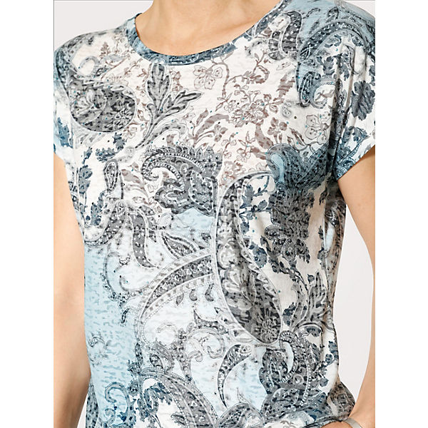 Bekleidung T-Shirts MONA Shirt in modischer Ausbrenner-Qualität blau/weiß Bekleidung T-Shirts MONA Shirt in modischer Ausbrenner-Qualität blau/weiß