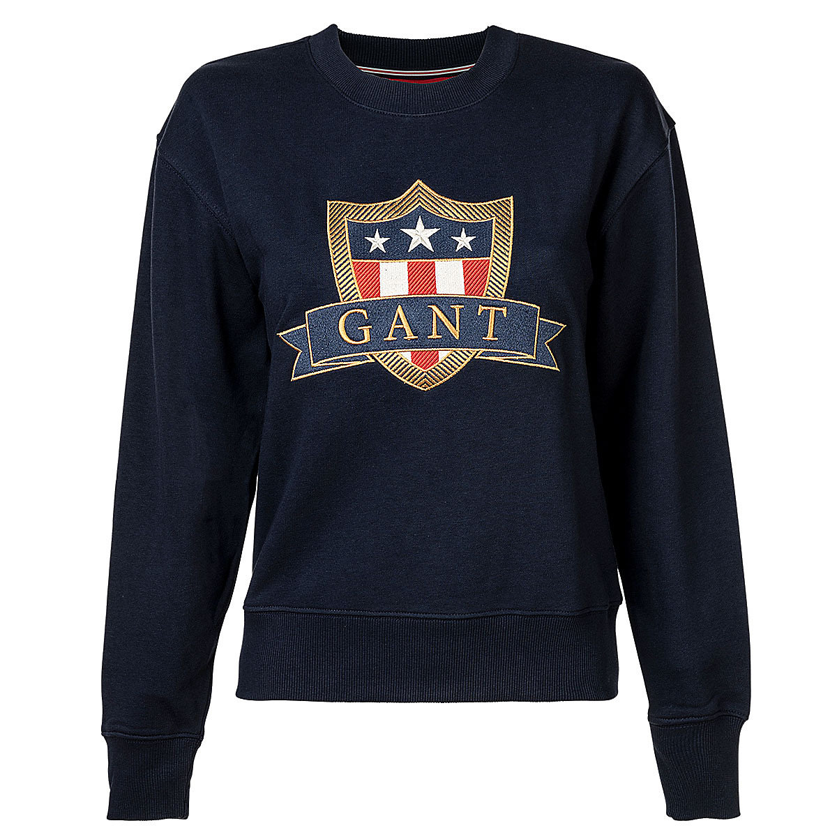 GANT Damen Sweatshirt Banner Shield Sweat Sweater Rundhals Logo Sweatshirts blau GANT Damen Sweatshirt Banner Shield Sweat Sweater Rundhals Logo Sweatshirts blau