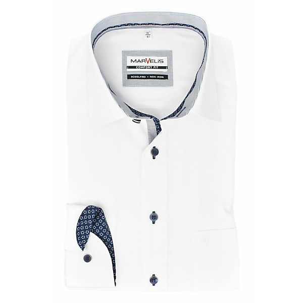 Bekleidung Langarmhemden MARVELiS COMFORT FIT - Businesshemd Langarmhemden weiß