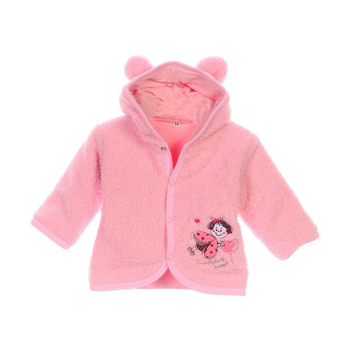 La Bortini Baby Jacke Fleecejacke mit Kapuze Sweatjacken für Mädchen rosa