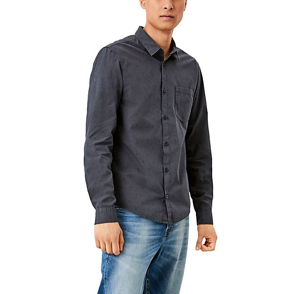 Extra Slim: Hemd mit Label-Print Langarmhemden