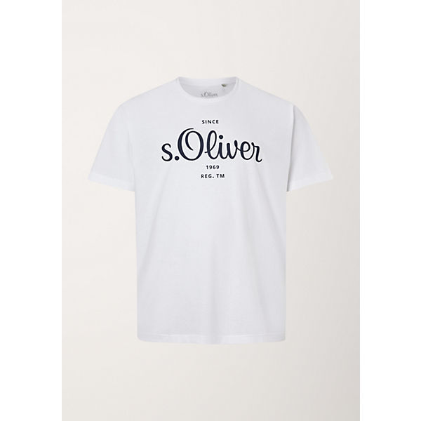 Bekleidung T-Shirts s.Oliver Jerseyshirt mit Label-Print T-Shirts weiß